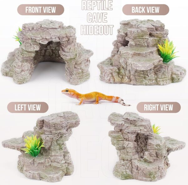 Reptile Cave Hideout Habitat, Great for Bearded Dragons, Leopard Geckos, Lizards, Turtles, Snakes, Frogs, Scorpions, Spiders and Other Reptiles, Amphibians (E - Medium) - Image 7