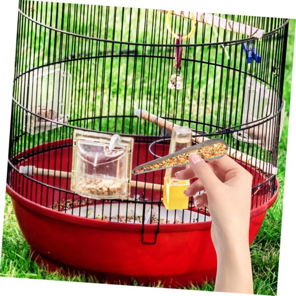Yardwe 3pcs Feeder Pet Supplies Bird Food Added Tool Birds Food Birds Food Spoons Stainless Steel Food Scoop Pet Feeding Food Parrot Feeding Accessory Bird Food Scoop - Image 2