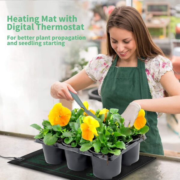 Grenebo Heat Mat for Plants with Big Thermostat 20.75"x10" Durable Waterproof Seedling Heat Mat for Seedlings, Brewing & Greenhouse Incubation, Reptile Amphibians Pet Mat Warmer Bed Mat - Image 4