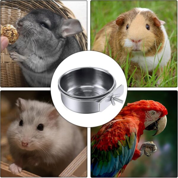 2 Pcs Parrot Bowl Stainless Steel Parrot Feeding Cups Sturdy Water Bowl Bird Feeding DishSuitable for Parrots Macaws or Other Birds Bird Feeding Dish (M-10cm) - Image 7