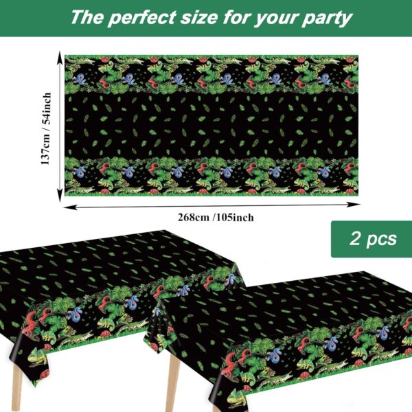 Reptile Lizard Snake Birthday Party Supplies Tableware Kit for 24 Guests Camping Wildlife Snakes Party Plates Napkins Decorations and Favors with Wilderness Jungle Alligator Turtle Tablecloth - Image 2
