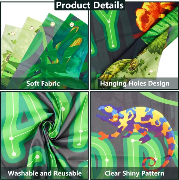 Reptile Birthday Backdrop, Reptiles Snakes Lizard Alligator Turtle Happy Birthday Backdrop for Kids Boys Birthday Party Decorations, Jungle Swamp Wilderness Birthday Party Supplies, 180x120cm - Image 3