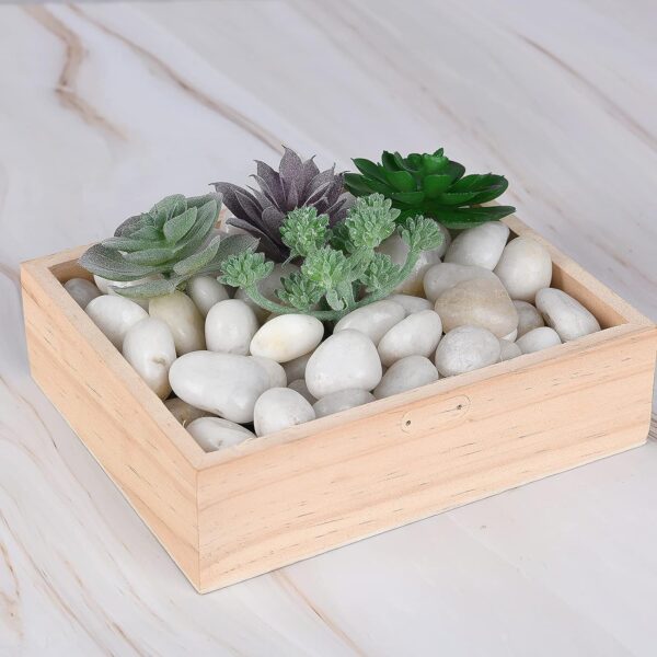 Hisredsun 2.1 lb White Decorative Stones,Natural Polished Pebbles for Plant Pots,River Rocks for Landscaping, Vase Fillers,Succulents,Aquarium and Garden Decoration - Image 3