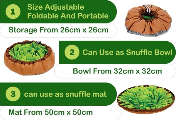 Snuffle Mat for Small Medium Large Dogs, Puppies Sniffing/Feeding Puzzle Mats, Cat Rabbit Licky Treats Puppy Enrichment Interactive Training Toys Dog Boredom Breaker Pets Slow Feeder Food Bowl Station - Image 2