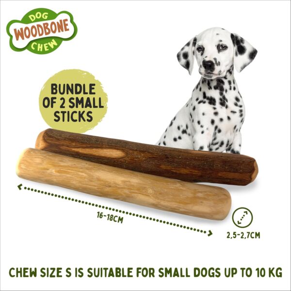 Woodbone Olive Wood and Coffee Wood Dog Chew Stick for Small Dogs - Natural Dental Chewing Toy - Bundle of 2 Size S - Image 2
