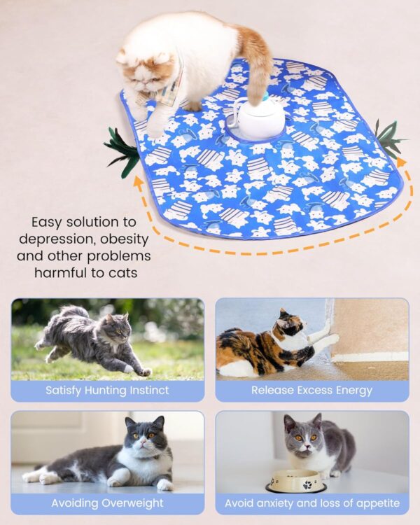 PETTOM Interactive Cat Toys, 3 in 1 Cat Toys for Indoor Cats Adult, Automatic Cat Feather Toy, Electric Kitten Toy 3 Speed Settings, USB Rechargeable Feather Wand Toys as Cat Gifts - Image 7