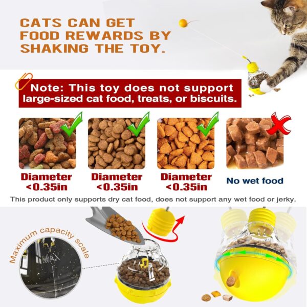 YUDANSI Interactive Cat Toys Combining Teaser Wand, Glowing Ball | Engaging Tumbler Design Toys for Indoor Cats Exercise and Boredom Relief | Gift for Cat - Image 4