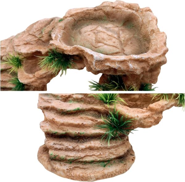 M2cbridge Reptile Hide Resting Step Ledge Cave Hideout Turtle Basking Platform – Great for Reptiles, Amphibians, and Fish (Sandy Brown) - Image 4