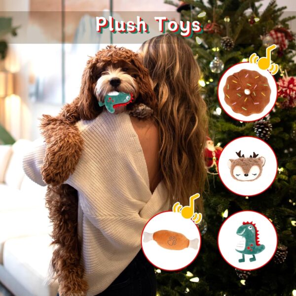 ANOTION Christmas Dog Toys 12 Days Dog Advent Calendar 2023 Dog Set - Including Various Squeaky Balls Rubber Plush Rope Chew and Hair Clips Toys Dog Toys for Small Medium Large Dogs - Image 7