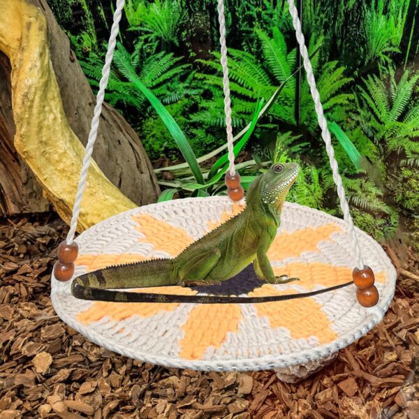 Yanmucy Bearded Dragon Hammock Handmade Lizard Toy Reptile Tank Accessories Great for Bearded Dragons Geckos Chameleon and Other Reptiles (Sunflower) - Image 4