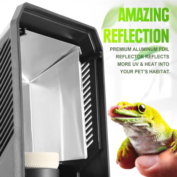 NEPTONION Reptile Terrarium Hood Light Fixture, Dual Lamp Paludrium Hood with Independent On/Off for Reptile Glass Terrariums Suitable UVB UVA Bulb (Without Bulb) - Image 2