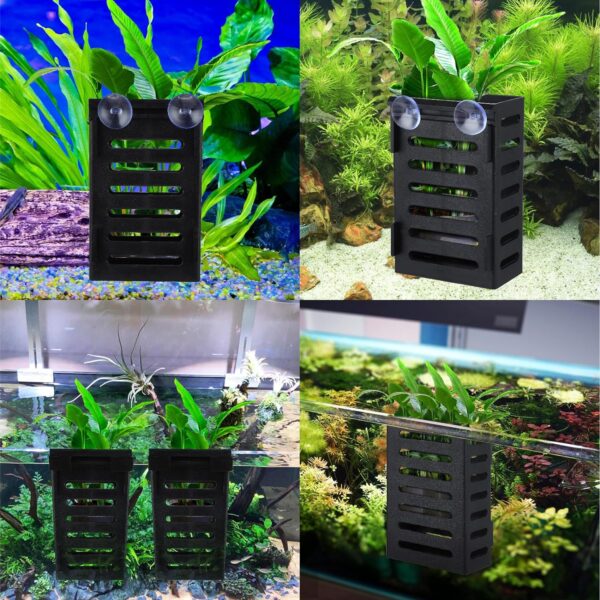simarro 2 Pack Hanging Aquarium Plant Holder, Fish Tank Plant Holder with 12Pcs Hooks and 8Pcs Suction Cups, Suitable for Aquatic Plant Cultivation and Fish Tank Live Aquarium Plants - Image 6
