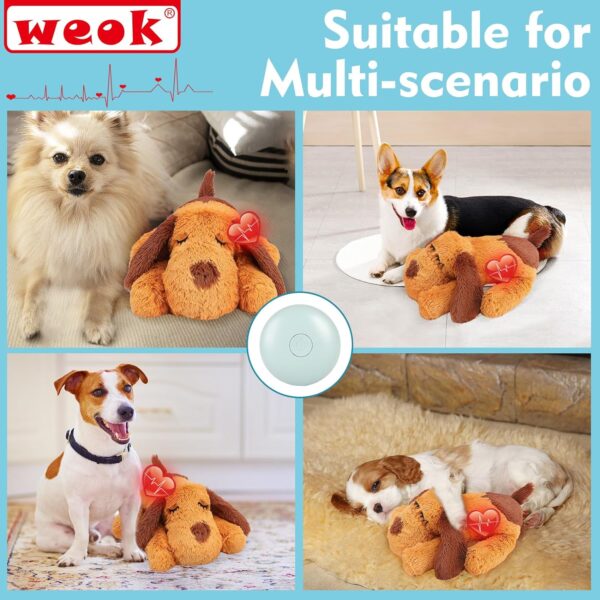 WEOK Puppy Heartbeat Toy- Dog Heartbeat Toy for Separation Anxiety Relief, Puppy Heartbeat Stuffed Animal Anxiety Calming Behavioral Aid Plush Toy for Dogs Cats Pets - Image 4