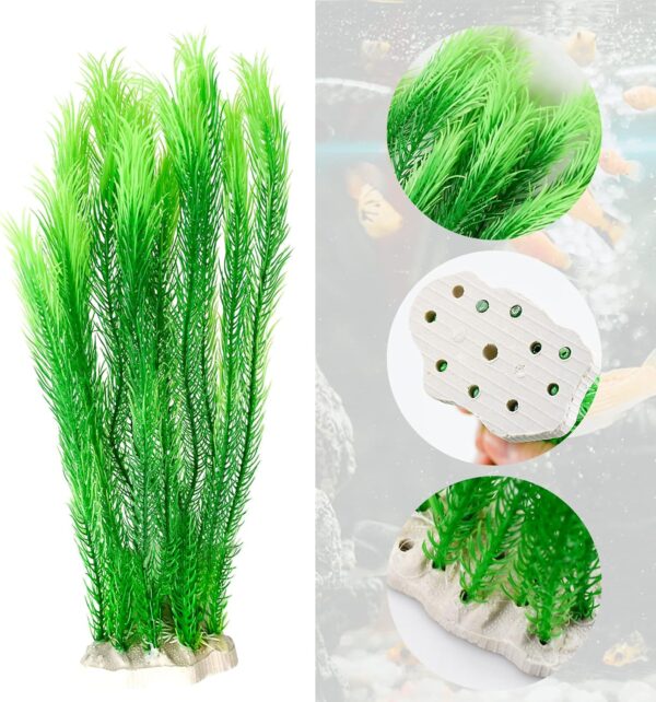 HAOSEA Aquarium Plant Artificial Plastic Fish Tank Plants for Aquarium Fish Tank Aquatic Greenery Decoration Water Grass Plants 35cm/13.8inch - Image 5