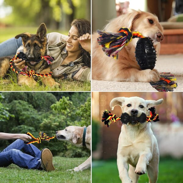 Yipetor Durable Dog Chew Toys, Rubber Bone Toy Set, Pet Cotton Knot Rope, Indestructible, Aggressive, Interactive Tug of War, Puppy Teething, Gift for Small/Medium Dogs (6 PACK) - Image 2