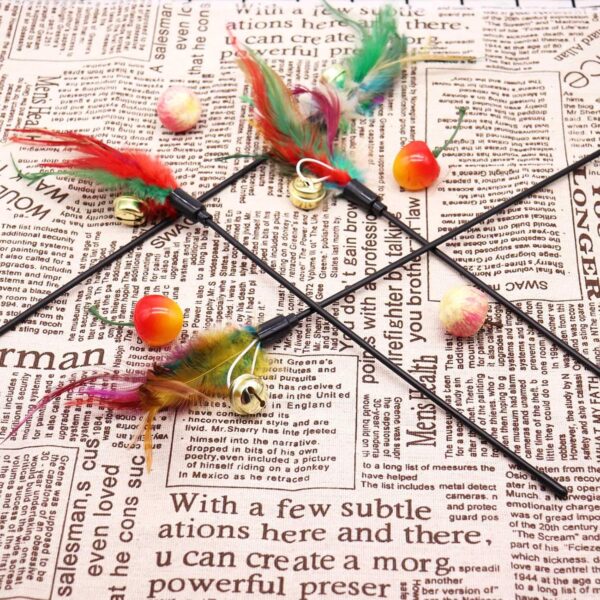 Besimple Set of 6 Feather Wands for Cats - Variable Colour - Coloured Feathers - for Cats and Kittens - Image 7