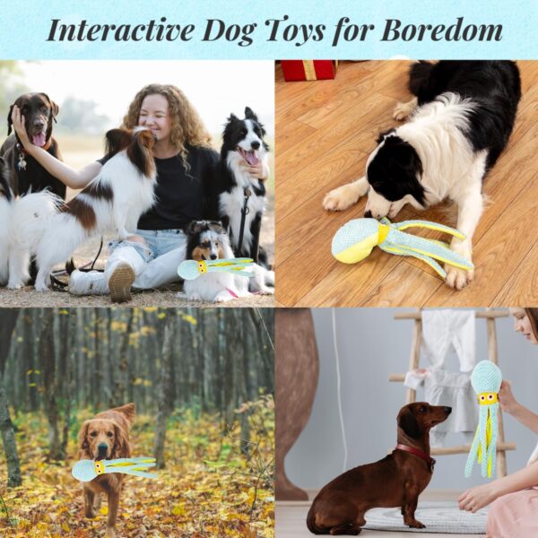 CIIVURR Squeaky Dog Interactive Toys Octopus Plush Toys Upgrade Indestructible Rubber Eyes Pet Training Chew Toy, Entertaining Puppy Teething, Durable Dod Toys for Small, Medium, Large Dogs - Image 5