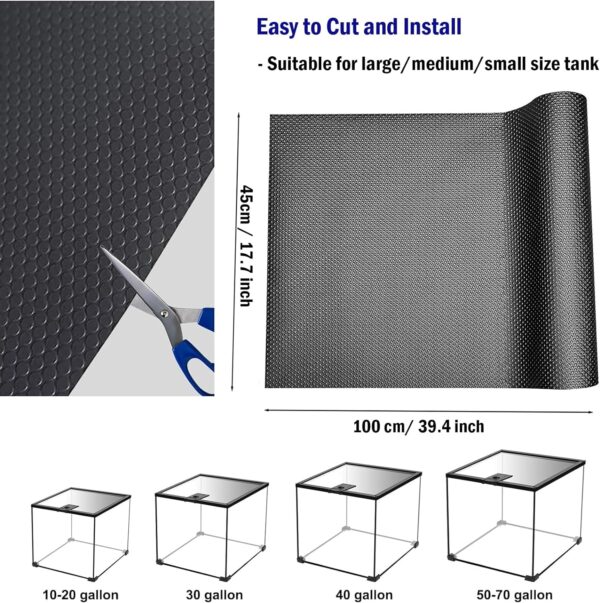 NEKOSUKI Reptile Substrate Liner Terrarium Carpet, Bearded Dragon Tank Accessories, Non-Adhesive Reptile Carpet Reptile Flooring Mat Bedding for Leopard Gecko (17.7x39.4 inch, Black) - Image 3