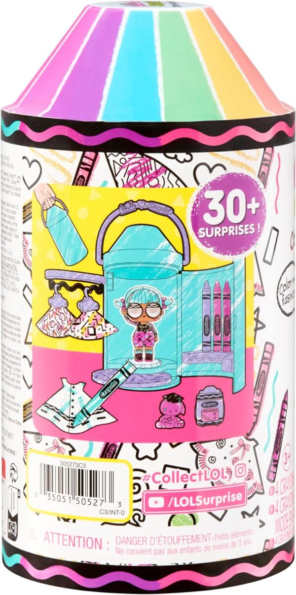 L.O.L. Surprise Loves CRAYOLA - Colour Me Studio with Collectible Tot - Over 30 Surprises including Doll, Paper Dresses and 4 Crayons -Art Studio Playset in Crayon Capsule Packaging -For Kids Ages 3+ - Image 10