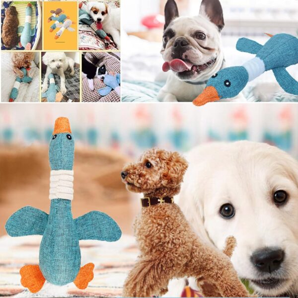WASYPLSFOI Dog Toys Tough Durable Small Puppy Large Big Duck Dogs Pet Chew Toy for Aggressive Chewers Calming Teeth Cleaning, Blue - Image 3
