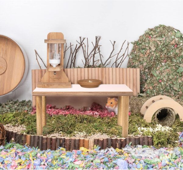 Mardili Wooden Small Animals Stand Platform,Waterproof Surface with Pillars,Natural Toys Cage Accessories for Hamster Squirrel Gerbil Chinchilla Parrot and Pet Bird - Image 6