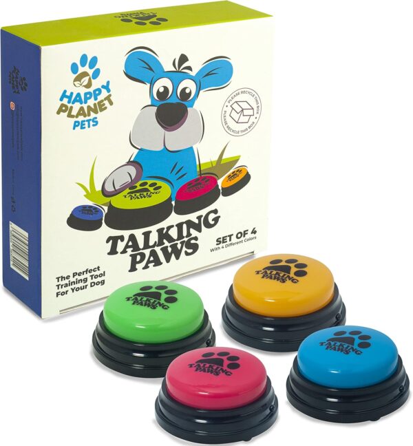 Talking Paws - Recordable Training Buttons for Dogs, Puppy & Pets. Free Stickers. Train Your Dog Easily To Press Buzzers And Voice What They Want To Do. The Perfect Present For Your Pet. - Image 8