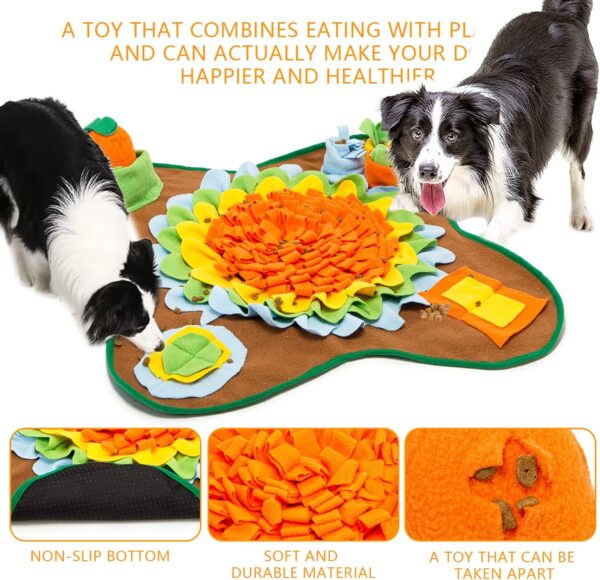 Snuffle Mat for Dogs Interactive Dog Enrichment Toys Mental Stimulation Boredom Play Mat Dog Treats Feeding Mat With Puzzles Encourages Natural Foraging Skills - Image 3