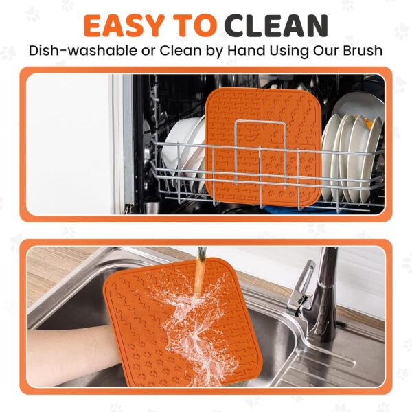 Slow Feeding licky mats for dogs with Suction Cup, Spreader, & Brush | Effective Boredom & Anxiety Reducer for Dogs | Anti Slip, Stimulating Design & Easy to Clean dog lick mats - Image 7