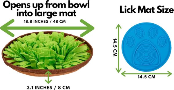 PUP PARENTS Dog Snuffle Mat and Lick Mat Combo. Puppy training, Slow feeding, stress reducing, mind game toys for small to large dogs. Treat sniffing puzzle, foraging and digging interactive play toy. - Image 2
