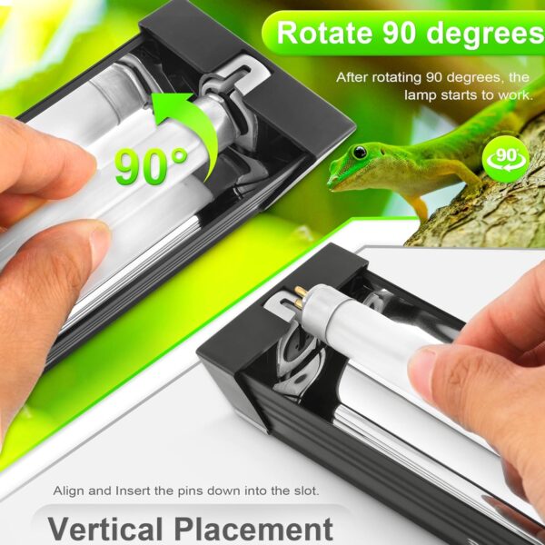 NEPTONION T5 HO UVB Reptile Light Hood, 21W Reptile Terrarium Hood with UVB 10.0 Fluorescent Lamp Tube, Suitable for Desert Reptiles(21W,35 Inches) - Image 4