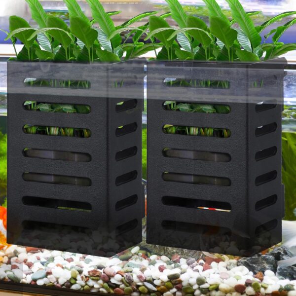 simarro 2 Pack Hanging Aquarium Plant Holder, Fish Tank Plant Holder with 12Pcs Hooks and 8Pcs Suction Cups, Suitable for Aquatic Plant Cultivation and Fish Tank Live Aquarium Plants - Image 7