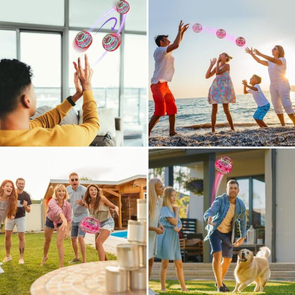 XINHOME Flying Ball Orb Toys Hover Ball Pro Flying Spinner Toy UFO RGB Cool Stuff Globe Orbi Magic Boomerang Hand Controller Mini Drone for 8 9 10 11 12 boys girls Kids (Red) - Image 6