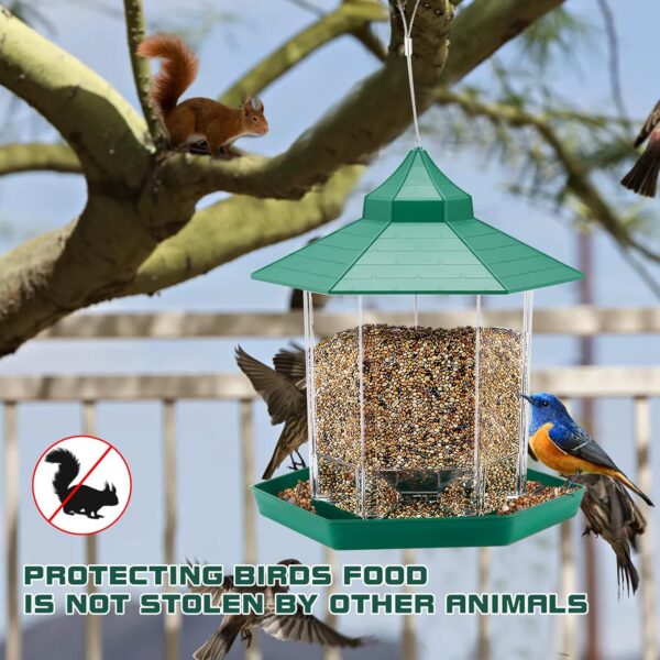 Wild Bird Feeder Bird Food Container Bird Feeder Waterproof Outdoor Pet Supplies Birdfeeder Hanging Wild Bird Feeder Outside Decoration Garden Decoration - Image 5