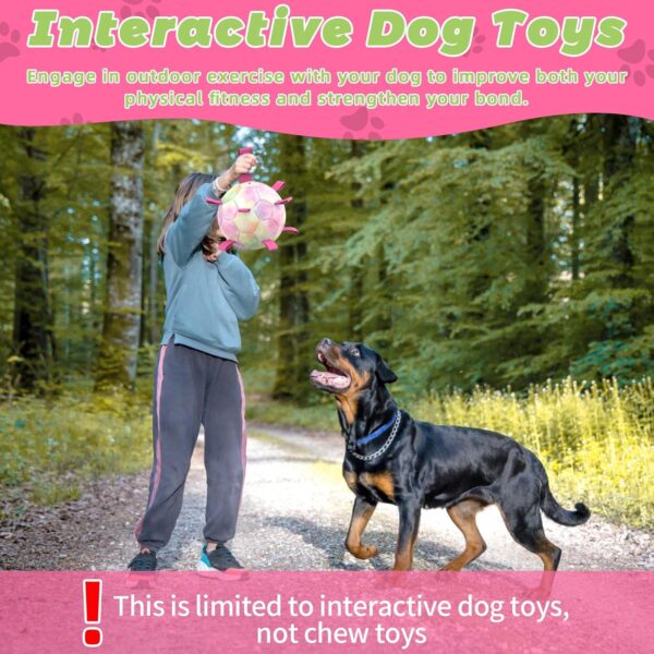 HETOO Dog Toys Soccer Ball with Straps, Interactive Dog Toys for Tug of War, Puppy Birthday Gifts, Dog Tug Toy, Dog Water Toy, Durable Dog Balls World Cup for Small Dogs 5 Inch Rainbow - Image 6
