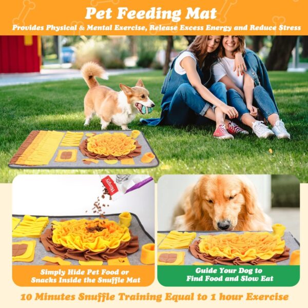 Nobleza Snuffle Mat for Dog Large Dog Snuffle Mat for Puppies Pet Sniffing Feeding Mat Interactive Dog Toy Dog Puzzle Toy Dog Foraging Mat Dog Brain Game for Boredom Encourages Natural Foraging Skills - Image 4