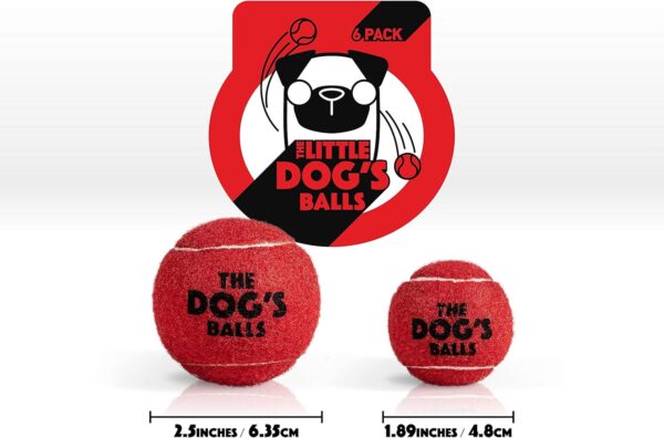 The Little Dog's Balls, Dog Tennis Balls, 6-Pack Small Red Dog Toy, Strong Dog & Puppy Tennis Ball - Image 6