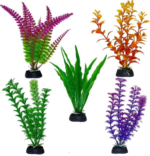 LFYXCW 5Pcs Artificial Plastic Plants Decor Fish Tank Ornament for Aquariums Decorations - Image 5