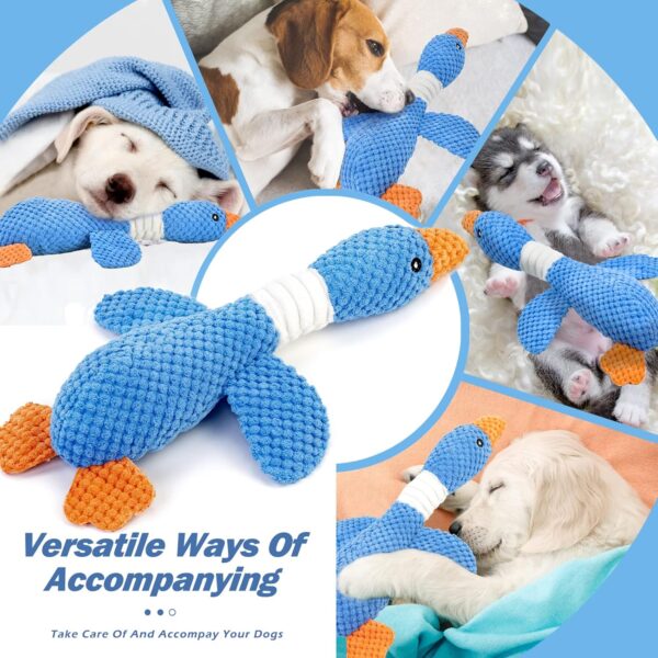 Vitscan Upgraded Goose Indestructible Dog Toys for Aggressive Chewers Small Medium Large Breed, Crinkle Squeaky Dog Toys Plush Dog Toy Puppy Chew Toys for Teething, Duck Interactive Dog Puppy Toys - Image 6