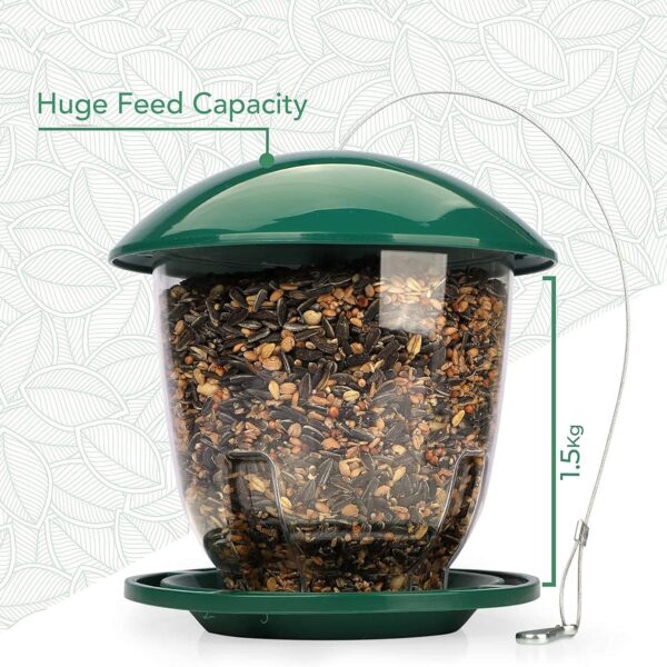 Wildlife Friend - XXL Bird Feeder - 4 L Capacity for Seeds - Bird Feeding Station For Small and Wild Birds, Titmouse, Sparrows and Other Garden Birds - Hanging Bird Feeder-squirrel proof bird feerder - Image 2
