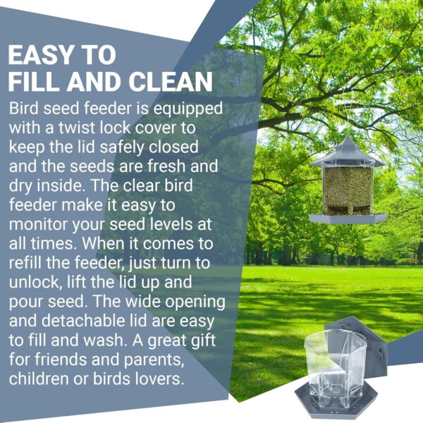 Bird Feeders for Outdoors Hanging Bird Feeder, with a Latch Feature,Retractable Bird Feeder, Wild Bird Seed for Outside Feeders and Garden Decoration Yard for Bird Watchers by AVOS-DEALS-GLOBAL - Image 6