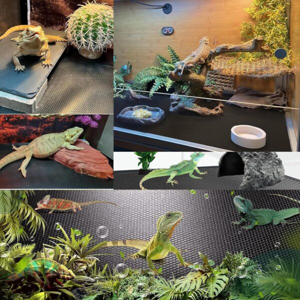 XIEHUZA Bearded Dragon Tank Accessories, Non-Adhesive Reptile Carpet Bedding Substrate for Terrarium, Reptile Mat Terrarium Liner Tank Flooring for Leopard Gecko, Snake, Lizard and Tortoise, 18x80 IN - Image 6