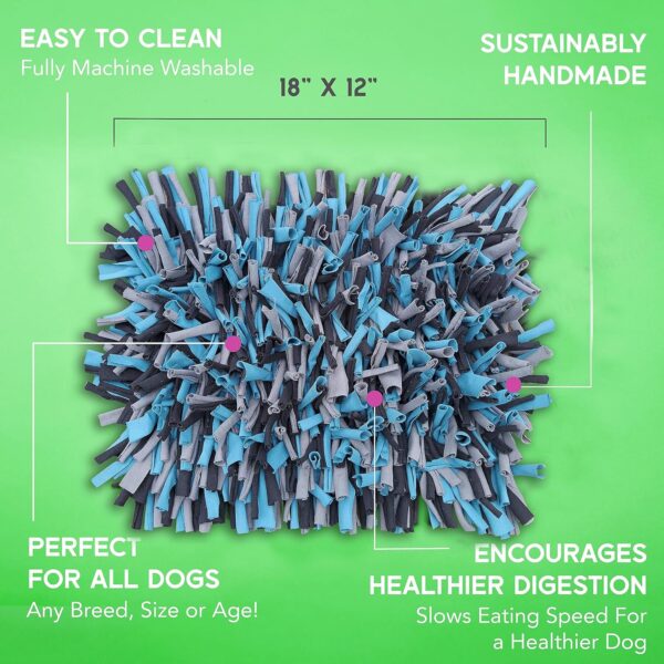 Paw 5 Dog Snuffle Mat for All Dogs. Dog Toys Interactive - Reduces Boredom & Anxiety. Premium Feeding Mat for Slow Eating & Smell Training. Dog Brain Stimulating Toys + Small Dog Bed - Image 5