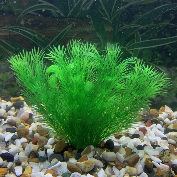 Mascot Pets 10cm Green Plastic Artificial Plant Wild Bush Reeds for Aquarium Fish Tank Aquatic Greenery Décor Decoration Water Grass Plants Hide - Image 2