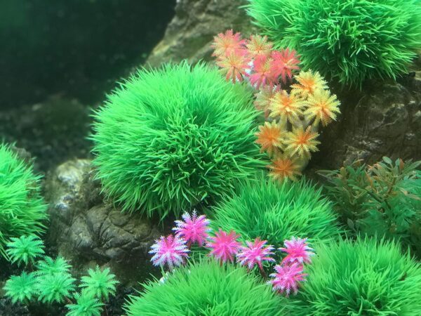 BEGONDIS Aquarium Decorations 4Pcs Green Grass Ball Water Plants, Artificial Fish Tank Decor, Made of Soft Plastic, Good for All Fish & Pets - Image 4