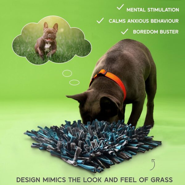Paw 5 Dog Snuffle Mat for All Dogs. Dog Toys Interactive - Reduces Boredom & Anxiety. Premium Feeding Mat for Slow Eating & Smell Training. Dog Brain Stimulating Toys + Small Dog Bed - Image 2