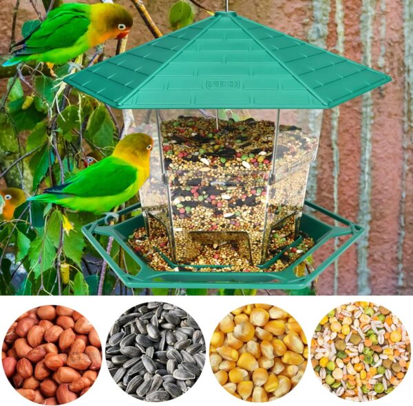 Bird Feeders for Outside Hanging Bird Feeder Adjustable Wild Bird Seed Feeder Large Capacity Hummingbird Feeder Squirrel Proof Bird Feeder Birds Food Container Waterproof Outdoor Garden Yard Decor - Image 5