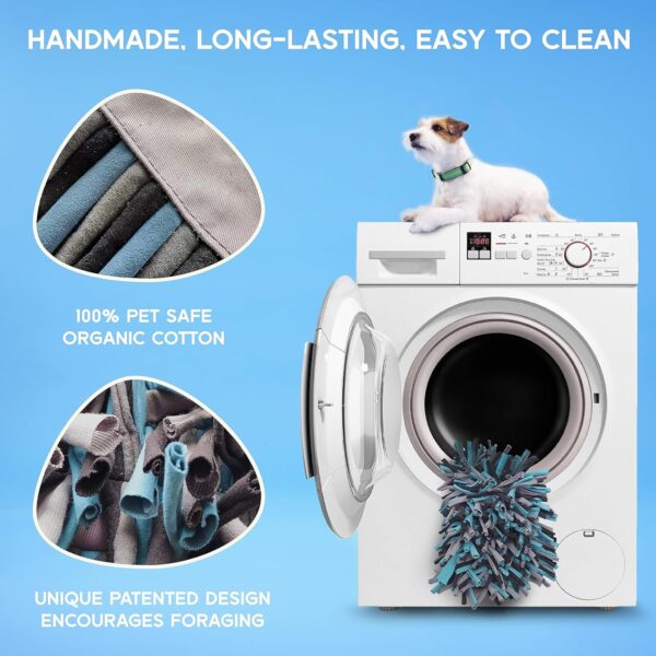 Paw 5 Dog Snuffle Mat for All Dogs. Dog Toys Interactive - Reduces Boredom & Anxiety. Premium Feeding Mat for Slow Eating & Smell Training. Dog Brain Stimulating Toys + Small Dog Bed - Image 3