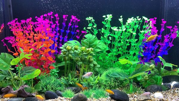 BEGONDIS 2 Pcs Artificial Water Plants, Fish Tank Aquarium Decorations, Made of Soft Plastic, Good for All Fish & Pets (Set 1) - Image 2