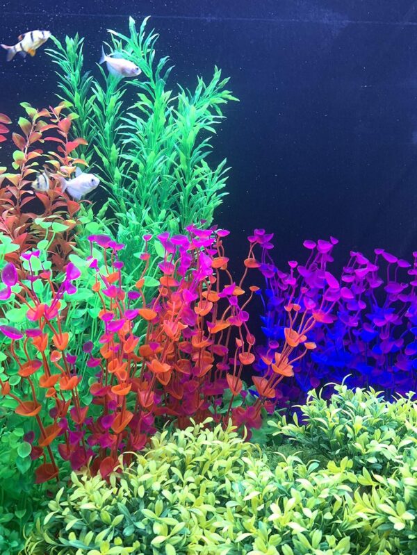 BEGONDIS 2 Pcs Artificial Water Plants, Fish Tank Aquarium Decorations, Made of Soft Plastic, Good for All Fish & Pets (Set 1) - Image 5