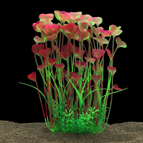 Large Aquarium Plants Artificial Plastic Fish Tank Plants Decoration Ornament Plastic Vivid Simulation Plant Creature Aquarium Landscape 40cm x 18cm - Purple - Image 3